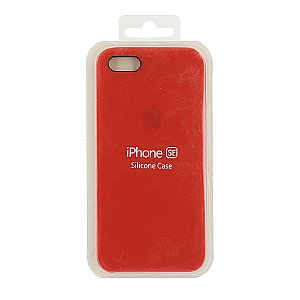 Capa Iphone SE Silicone Case Apple Vermelho Queimado