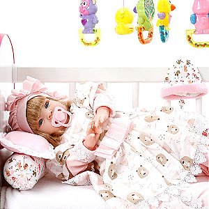 Boneca Bebe Reborn Yasmin Graziela Marrom Bichinhos Cegonha Reborn Dolls  Mais 24 Acessórios 48cm - Chic Outlet - Economize com estilo!