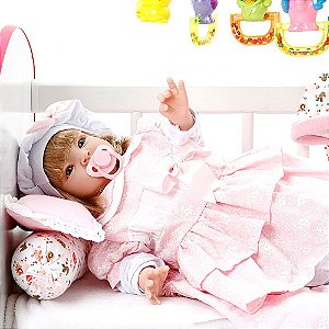 Boneca Bebe Reborn Yasmin Graziela Marrom Bichinhos Cegonha Reborn Dolls  Mais 24 Acessórios 48cm - Chic Outlet - Economize com estilo!