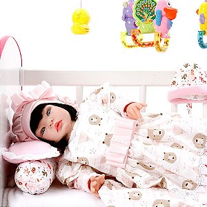 Boneca Bebê Reborn Princesa Larinha Loira Roupa Creme 53cm - Chic Outlet -  Economize com estilo!