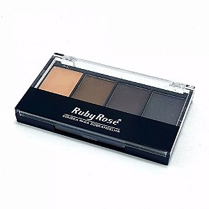 Paleta Trio De Sombra Para Sobrancelha Com Prime - Ruby Rose HB 9354 Cor 1