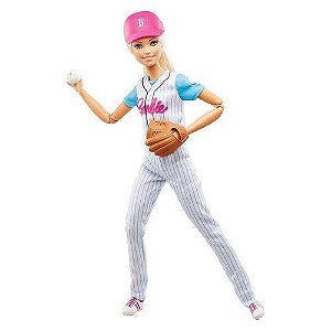 Boneca Barbie Feita Para Mexer Esportista Baseball - Mattel