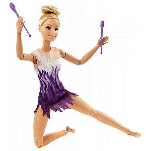 Boneca Barbie Feita Para Mexer Esportista Ginasta- Mattel