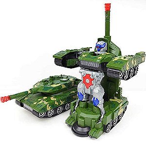 Brinquedo Tanque De Combate Bate E Volta Transformers 2 Em 1