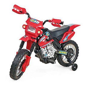 Brinquedo Moto Elétrica Infantil Motocross Vermelha