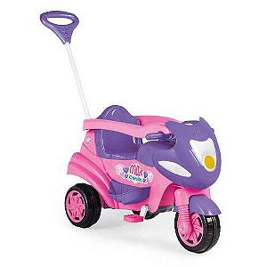 Triciclo velotrol motoquinha infantil menina dino rosa