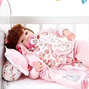 Boneca Bebe Reborn Yasmin Maitê Vermelho Cegonha Reborn Dolls Mais 24  Acessórios 48cm em Promoção na Americanas