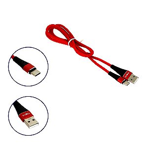 Cabo De Dados Reforçado USB Tipo C Vermelho CBO-8319 - Inova