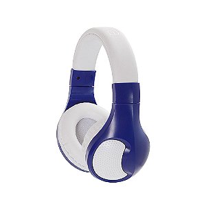 Fone De Ouvido Estéreo Sem Fio Com Microfone FON-6703 - Azul E Branco - Inova