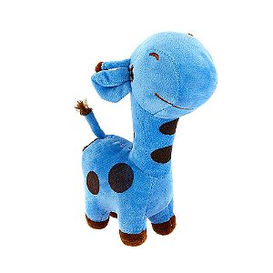 Brinquedo Infantil Girafa De Pelúcia Girafinha Azul