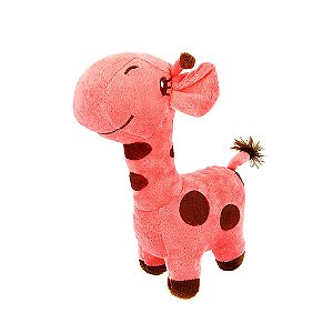 Brinquedo Infantil Girafa De Pelúcia Girafinha Rosa