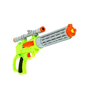 Brinquedo Infantil Estilo Nerf Pistola Com Mira Lançadora De Dardos Sharpshooter + Alvo Com 14 Dardos