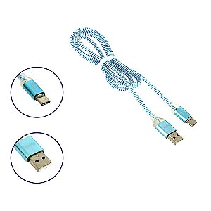 Cabo de Dados USB-C Super Reforçado LED Azul CBO-7287 - Inova