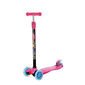 Patinete Infantil 3 Rodas Com Luz Na Roda - Rosa - DMR5666