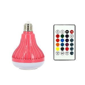 Lâmpada Decorativa Bluetooth Toca Música Com Luz LED RGB Colorido - Rosa - RAD-409Z - Inova