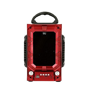 Caixa De Som Portátil Com Controle Remoto E Luz De LED - Vermelha - RAD-362Z - Inova