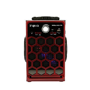 Caixa De Som Móvel Espelhada Com Bluetooth E Controle Remoto - Vermelho - RAD-8133 - Inova