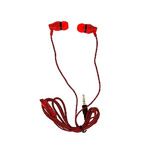 Fone De Ouvido Estéreo Intra-Auricular Listrado Vermelho e Preto FON-2114D - Inova