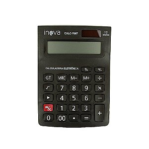 Calculadora Eletrônica Média 12 Dígitos Preta CALC-7067 - Inova