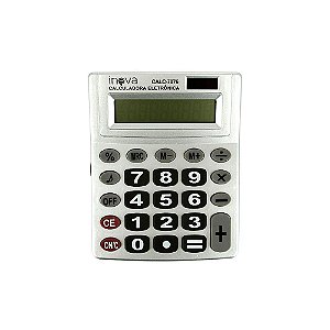 Calculadora Eletrônica Média 8 Dígitos Prata CALC-7076 - Inova
