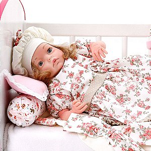 Boneca Bebe Reborn Yasmin Graziela Marrom Bichinhos Cegonha Reborn Dolls  Mais 24 Acessórios 48cm - Chic Outlet - Economize com estilo!