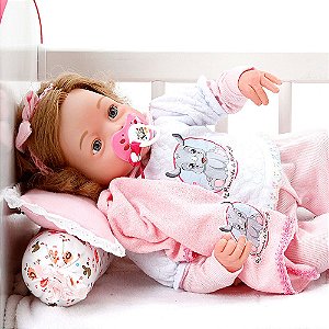 Boneca Bebe Reborn Yasmin Balone Vermelho Cegonha Reborn Dolls Mais 24  Acessórios 48cm - Chic Outlet - Economize com estilo!