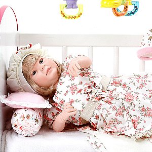 Boneca Bebe Reborn Yasmin Encanto Floral Rosa Cegonha Reborn Dolls Mais 24  Acessórios 48cm - Chic Outlet - Economize com estilo!