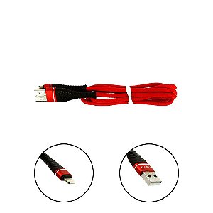 Cabo De Dados USB Super Reforçado Portátil 1 Metros Tipo Lightning De Iphone Apple Usb Vermelho - Inova