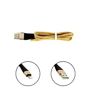 Cabo De Dados USB Super Reforçado Portátil 1 Metros Tipo Lightning De Iphone Apple Usb Dourado - Inova