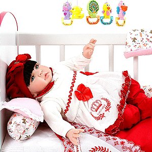 Boneca Bebê Reborn Princesa Larinha Loira Roupa Creme 53cm - Chic