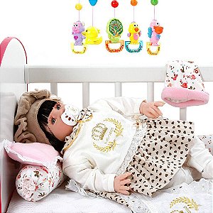 Boneca Bebê Reborn Princesa Larinha Loira Roupa Creme 53cm - Chic
