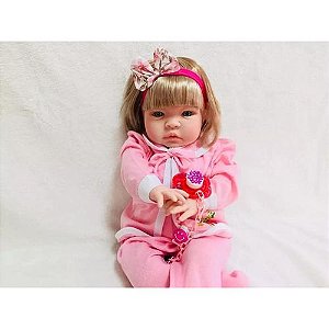 Boneca Bebê Reborn Princesa Larinha Loira Roupa Creme 53cm - Chic Outlet -  Economize com estilo!