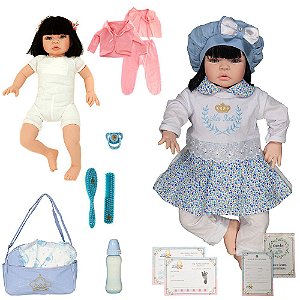 Boneca Bebê Reborn Realista Manuela Rosa Cegonha Dolls