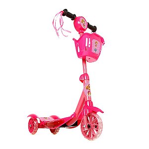 Brinquedo Infantil Patinete Scooter 3 Rodas Com Cesta Luz