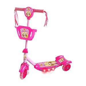 Brinquedo Infantil Patinete Scooter 3 Rodas Com Cesta Luz