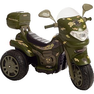 Moto Elétrica Sprint Turbo Camuflado Brinquedo Infantil 12V