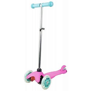 Patinete Infantil 3 Rodas Azul Rosa Crianças Regula Altura - oestesom