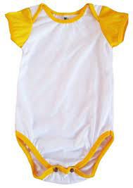 Body Infantil Branco Tam 01 Ano manga amarela