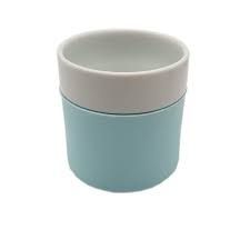 COPO PORCELANA C/ CAPA DE SILICONE AZUL