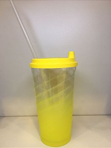 COPO MINI FLEX DEGRADÊ AMARELO COM TAMPA AMARELA   - 450 ML