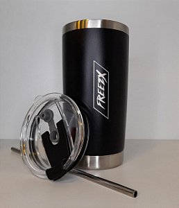 Copo Inox Térmico Preto 591ml FREEZX - 6 Horas Gelado