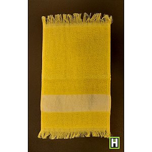 Toalha de Mão 23cm x 33cm c/ Franja na Cor Amarelo para Sublimação