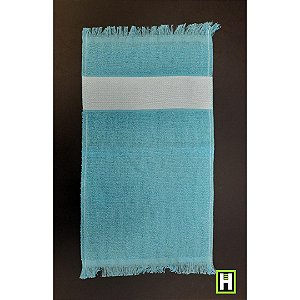 Toalha de Mão 23cm x 33cm c/ Franja na Cor Azul Claro para Sublimação