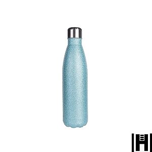 Garrafa Térmica Glitter Inox 500ml Azul Claro