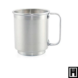 CANECA ALUMÍNIO 400 ML PRATA TARJA