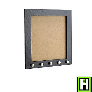 KIT MOLDURA MDF PORTA CHAVE PRETO 15X15