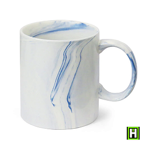 Caneca Porcelana Marmore Azul - 325ML