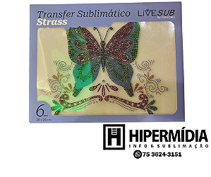 Transfer Sublimático Strass Live Craft Express - Borboleta Grande 1 Folha