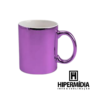 Caneca Porcelana Espelho Roxa