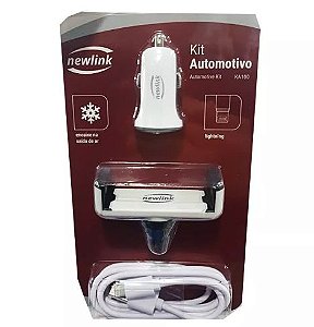 Kit Automotivo Newklink Carregador Veicular, Suporte e Cabo